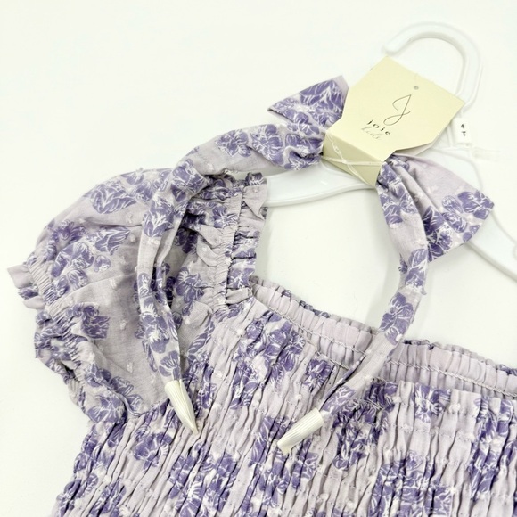 NWT Joie kids Girl’s Smocked Purple Floral Swiss Dot Tiered Dress w/ Headband 4T - Picture 3 of 8